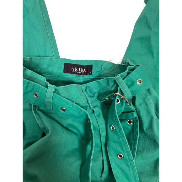 Akira Green Cargo Pants with Belt Women’s Small/6 Utility Tactical Streetwear - Picture 2 of 5